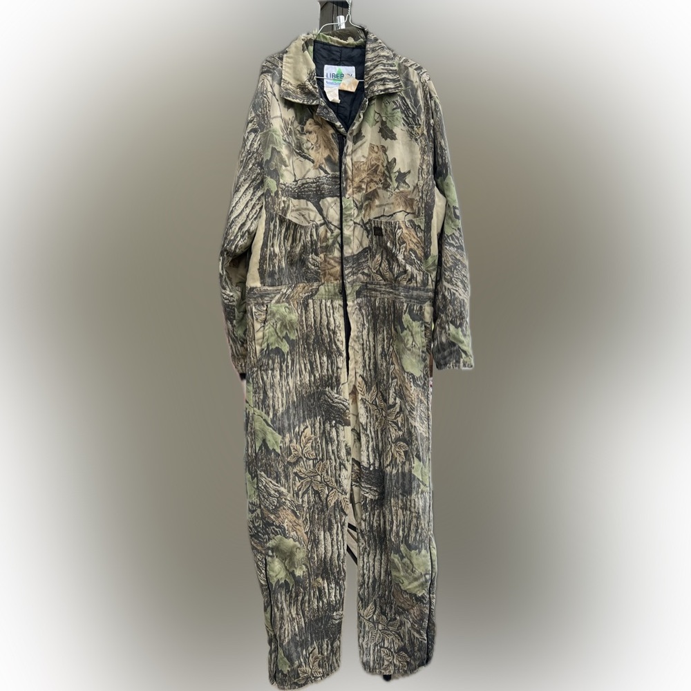 Vintage Liberty Camouflage Patterned Fabric coveralls size xl tall